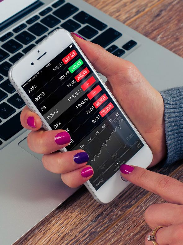 Person Checking Stock Market on Mobile Person Checking Stock Market on Mobile